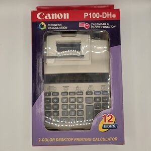 CANON P100-DH II 12 Digit Display Printing 2 Color Desk Calculator